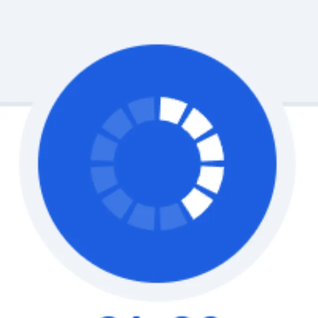 The focus button, with the running timer